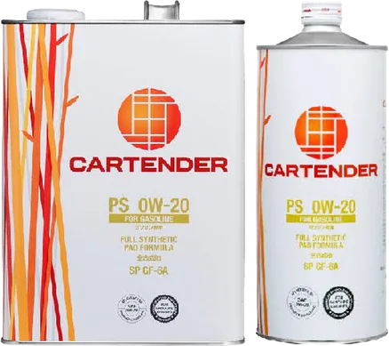 Cartender PS 0W-20 engine oil in 4 litre and 1 litre cans